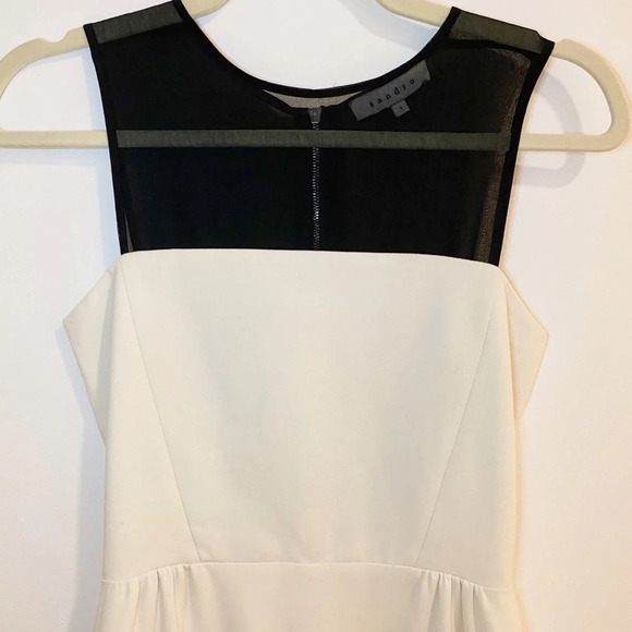 Sandro Rime Bustier Sheer Dress in White & Black size 1 Small - Picture 8 of 10